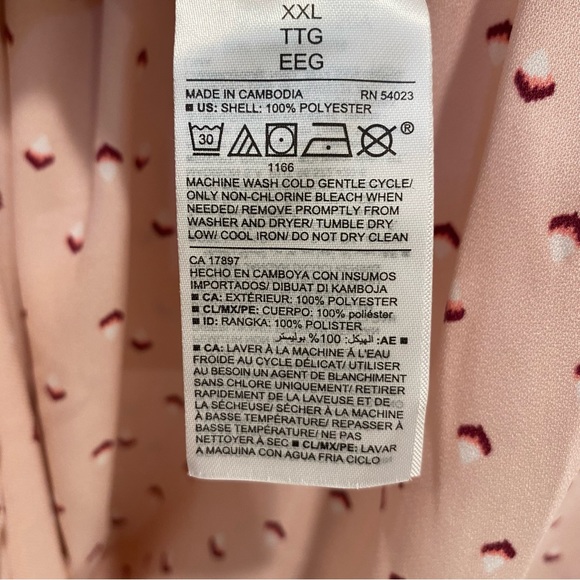 NWT OLD NAVY Pale Pink Floral Print Swing Blouse Size XXL - Picture 6 of 7